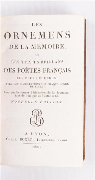 null COLLECTIF - Les ornements de la mémoire ou les traits brillants des poètes français...