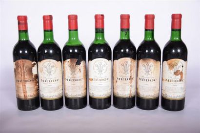 null 7 Blles	PRESTIGE DU MÉDOC	Médoc mise coop	1966
	Et.: 4 un peu tachées, 3 plus...