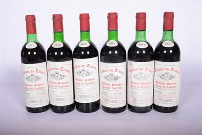 null 6 Blles	CH. DU TRENTIN 	Côtes de Castillon	
	1 blle de 1971, 5 blles de 1970.		
	Et....