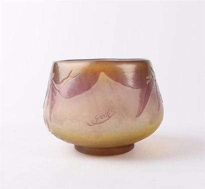 null Etablissements GALLE (1904-1936) 

Vase à ouverture hexagonale, la panse globulaire...