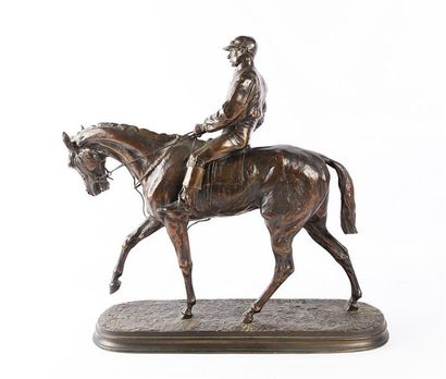 null MENE Pierre-Jules (1810-1879)
Jockey vainqueur du derby
Bronze à patine brune
Signé...
