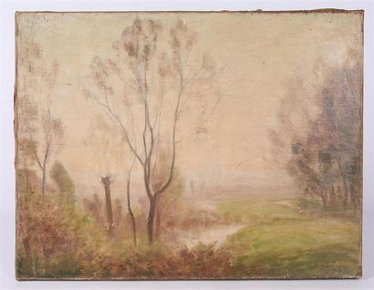 null SEBILLEAU Paul (1847-1907)

Paysage lacustre en forêt

Huile sur toile

Signée...
