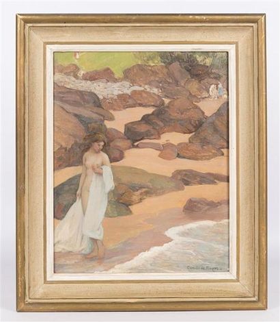 null de BUZON Camille (1885-1964)
Baigneuses sur la côte Basque
Huile sur toile
Signée...