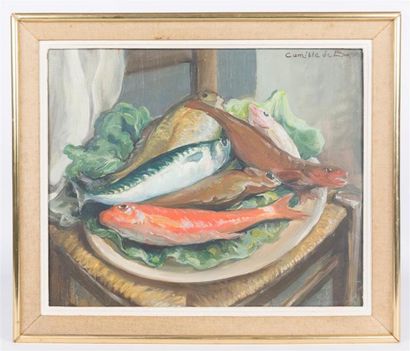 null de BUZON Camille (1885-1964)
Nature morte aux poissons
Huile sur toile
38 x...