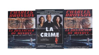 null Lot de trois affiches comprenant 
-Affiche du film " La crime " réalisé par...