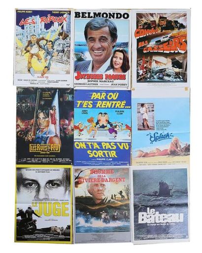 null Lot de neuf affiches comprenant
-Affiche du film " Le convoi des casseurs "...
