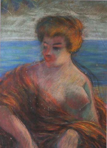 null THOMAS Jean-François (1894-1939)
Femme aux seins nus
Pastel sur papier
Signé...