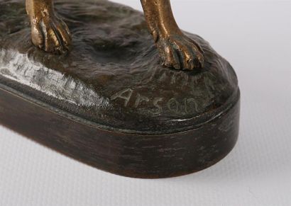 null ARSON Alphonse Alexandre (1822-1882)
Braque à l'arrêt
Bronze à patine médaille...