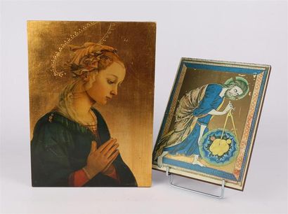 null Reproduction dans le goût des icones figurant la Vierge Marie 
37 x 27 cm
On...