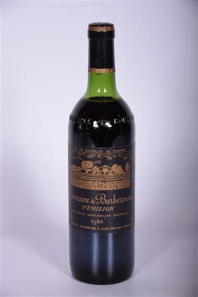 null 1 Blle	DOMAINE DE BARBEROUSSE	St Emilion	1983
	Et. impeccable. N : haut épa...