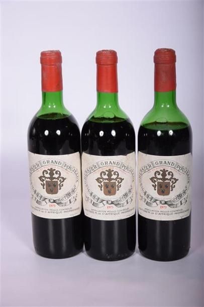 null 3 Blles	CH. GRESSIER GRAND POUJEAUX	Moulis	1973
	Et. un peu tachées. N : 1 ht/mi...