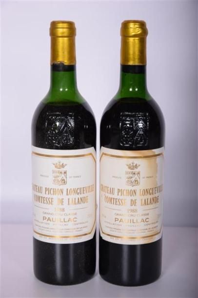 null 2 Blles	CH. PICHON LALANDE	Pauillac GCC	1988
	Et.: 1 excellente, 1 un peu tachée....