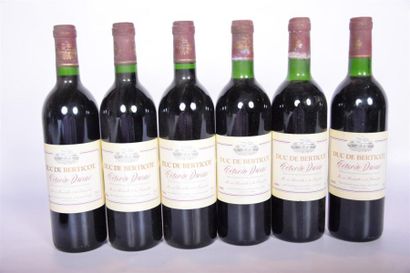 null 6 Blles	DUC DE BERTICOT	Côtes de Duras	
	mise Cave Coop. 3 blles de 1986, 3...