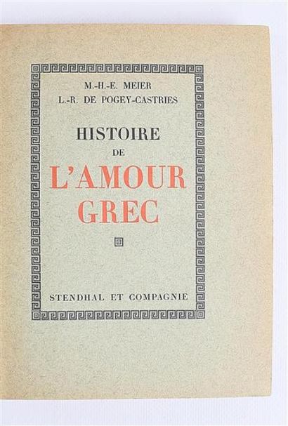null MEIER M.-H.-E. - Histoire de l'amour grec dans l'antiquité Augmenté d'un choix...