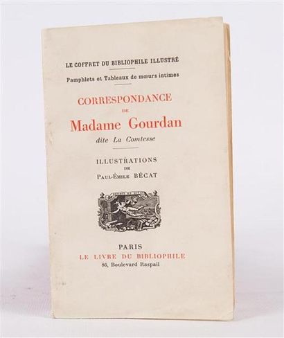 null GOURDAN Madame dite La Comtesse - Correspondance - Paris, Le Livre du Bibliophile,...