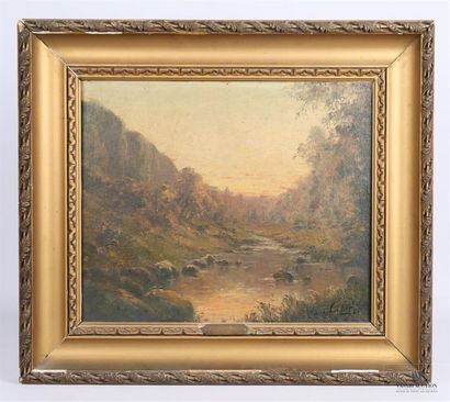 null CABIÉ Louis Alexandre (1854-1939)
Ruisseau dans un paysage valloné
Huile sur...