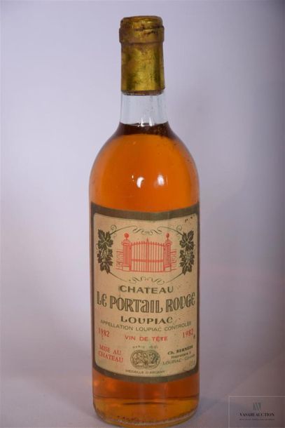 null 1 Blle	CH. LE PORTAIL ROUGE	Loupiac	1982
	Vin de Tête. Et. fanée et tachée....
