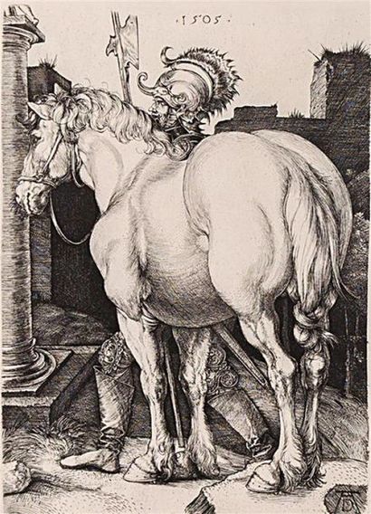 null DURER Albrecht (1471-1528), d'après - DURANT Amand (imprimeur)
Le grand cheval
Gravure...