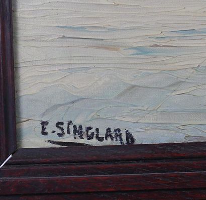 null SINGLARD E. (XXème siècle)
Pêcheur solitaire dans le Bosphore
Huile sur toile
Signée...
