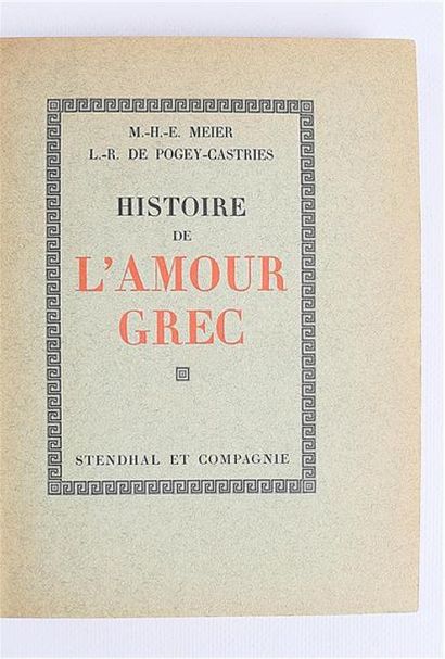 null MEIER M.-H.-E. - Histoire de l'amour grec dans l'antiquité Augmenté d'un choix...