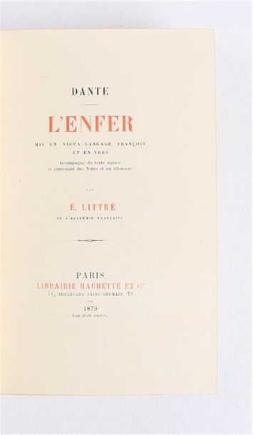 null DANTE - L'Enfer - Paris, Librairie Hachette et Cie, 1879 - Mis en vieux language...