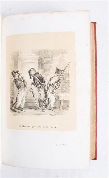 null DE LA FONTAINE - Fables - Paris P.-C. Lehuby sd - un volume in-8° - reliure...