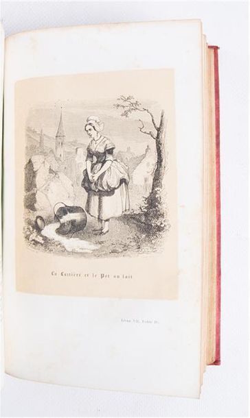 null DE LA FONTAINE - Fables - Paris P.-C. Lehuby sd - un volume in-8° - reliure...
