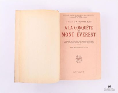 null HOWARD-BURY C. K. Lt-Colonel - A la conquête du Mont Everest - Paris Payot 1929...