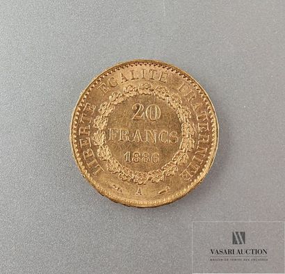 null Une pièce de 20 Frcs République Française 1886
Poids brut : 6,44 g