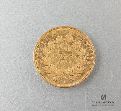 null Une pièce de 20 Frcs Napoléon III 1853
Poids brut : 6,38 g