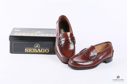 null SEBAGO (junior) - Mocassin en cuir cognac - Semelle extérieure en cuir avec...