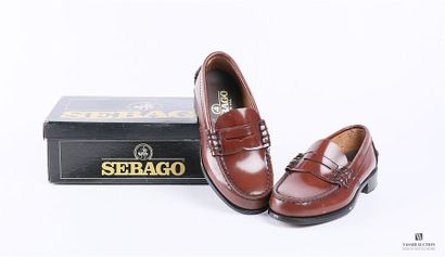 null SEBAGO (junior) - Mocassin en cuir cognac - Semelle extérieure en cuir avec...