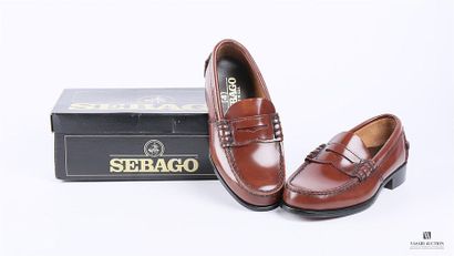 null SEBAGO (junior) - Mocassin en cuir cognac - Semelle extérieure en cuir avec...