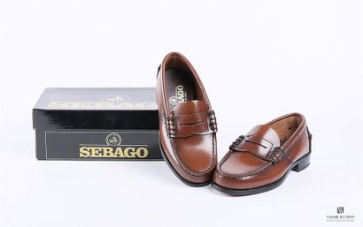 null SEBAGO (junior) - Mocassin en cuir cognac - Semelle extérieure en cuir avec...