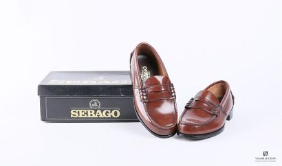 null SEBAGO (junior) - Mocassin en cuir cognac - Semelle extérieure en cuir avec...