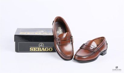 null SEBAGO (junior) - Mocassin en cuir cognac - Semelle extérieure en cuir avec...