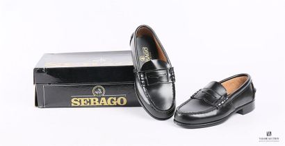 null SEBAGO (junior) - Mocassin en cuir noir - Semelle extérieure en cuir avec le...