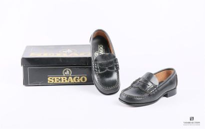 null SEBAGO (junior) - Mocassin en cuir noir - Semelle extérieure en cuir avec le...