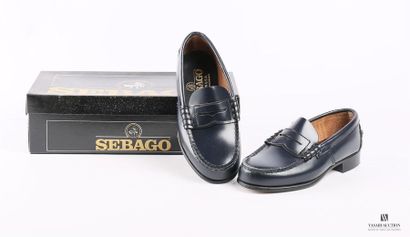 null SEBAGO (junior) - Mocassin en cuir bleu - Semelle extérieure en cuir avec le...