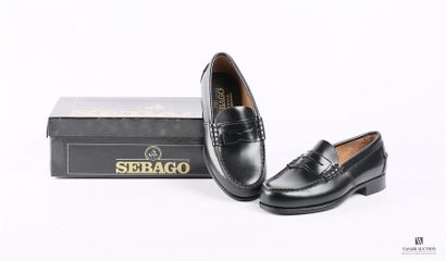 null SEBAGO (junior) - Mocassin en cuir noir - Semelle extérieure en cuir avec le...