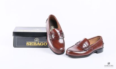 null SEBAGO (junior) - Mocassin en cuir cognac - Semelle extérieure en cuir avec...