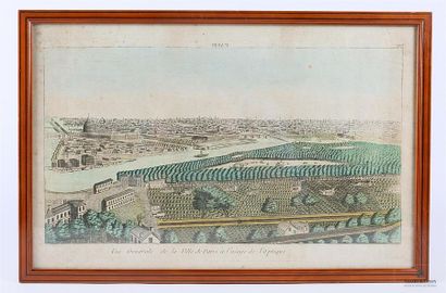 null Vue d'optique - Vue Générale de la ville de Paris à l'usage de l'optique
Gravure...