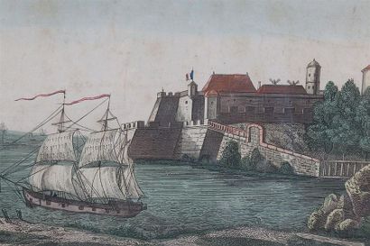 null ANONYME fin du XVIIIème siècle
Navire aux abords du Château de Blaye
Gravure...