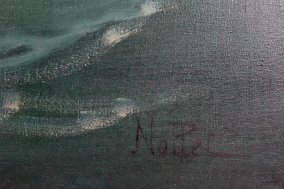 null P.NOLLET (XXème siècle)
Pêcheurs en mer
Huile sur toile
Signée en bas à droite
60...
