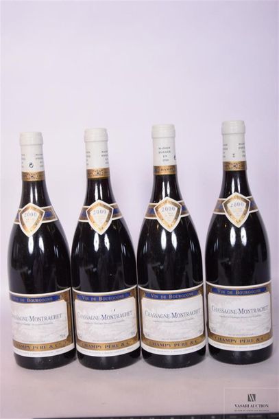 null 4 Blles	CHASSAGNE-MONTRACHET rouge mise Champy nég.		2000
	Présentation et niveau,...