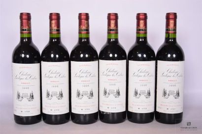 null 6 Blles	CH. LARTIGUE LES CÈDRES	Bordeaux Supérieur	1995
	Et. à peine tachées....