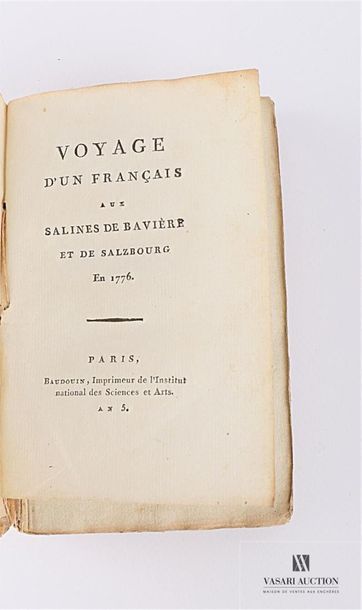 null [VOYAGE] 
ANONYME - Voyage d'un français aux Salines de Bavière et de Salzbourg...