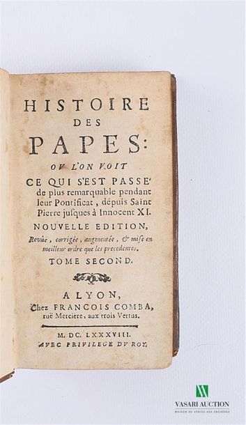 null ANONYME - Histoire des Papes : où l'on voit ce qui s'est passé de plus remarquable...