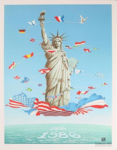 null COLLECTIF - Centenaire de la Statue de la Liberté - Lithographies originales...