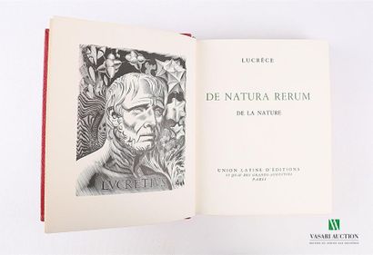 null LUCRECE, De Natura Rerum (de la nature), Paris, Union Latine d'éditions, 1958,...